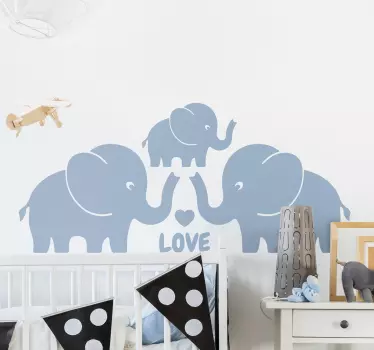 Quote wall sticker love elephants together - TenStickers