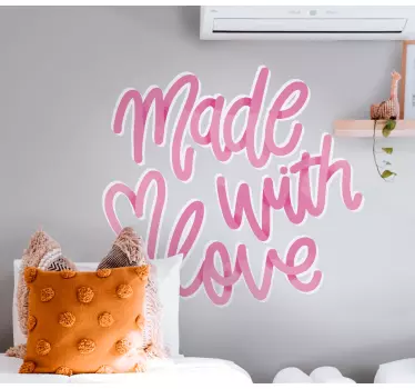 Quote wall sticker made with love - TenStickers