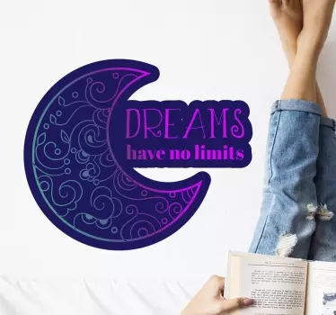 Quote wall sticker moon quote design - TenStickers