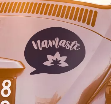 Quote wall sticker namaste with lotus flower - TenStickers