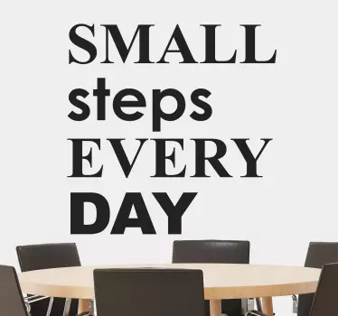 Quote wall sticker small steps every day - TenStickers