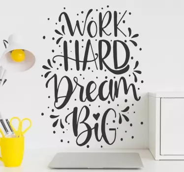 Quote wall sticker strive hard aspire greatly - TenStickers