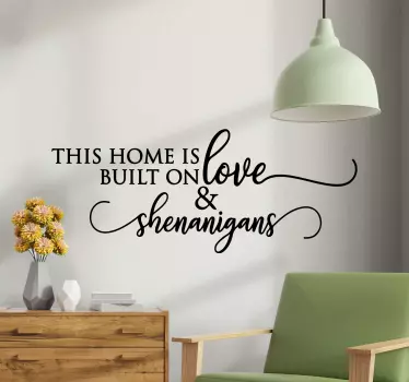 Quote wall sticker this home is built on love - TenStickers