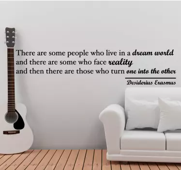 Quote wall sticker thoughtful life reflection - TenStickers