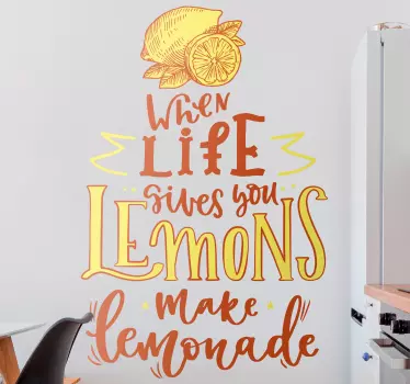 Quote wall sticker when life gives you lemons - TenStickers