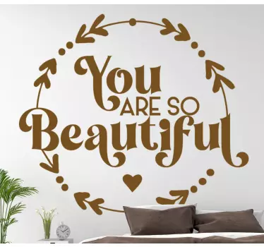 Quote wall sticker you are so beautiful - TenStickers