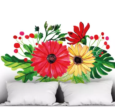 Radiant flower arrangement wall sticker - TenStickers