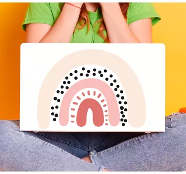 Rainbow colors and symbols laptop sticker - TenStickers