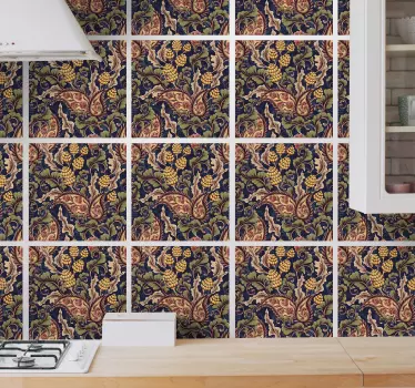 Realistic Paisley Illustration kitchen tile sticker - TenStickers