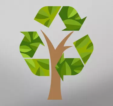 recycling tree stikcer - TenStickers