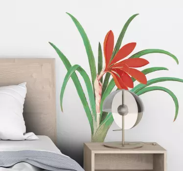 Red flower arrangement wall sticker - TenStickers