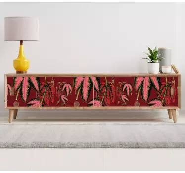 Red maranta warm colours decals for furniture - TenStickers