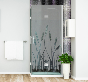 Reeds plant shower screen sticker - TenStickers