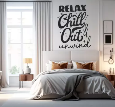 Relax chillout unwind quote wall sticker - TenStickers