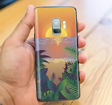 Retro Sun Bearch  samsung decals - TenStickers