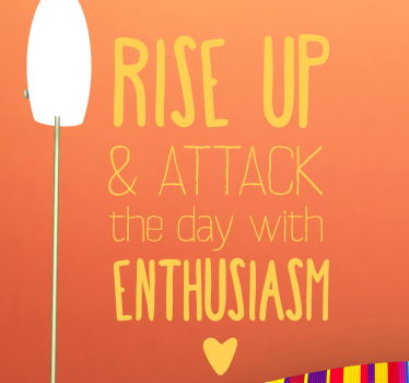 Motivational wall sticker rise up and conquer the day - TenStickers