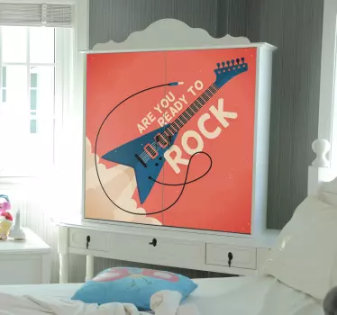 Rock Star Wardrobe Furniture Sticker - TenStickers