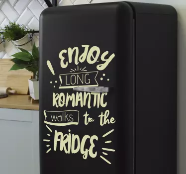 Romantic walks to the fridge sticker refrigerator - TenStickers