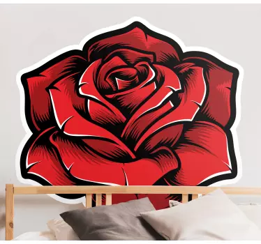 Rose on white glass door sticker - TenStickers