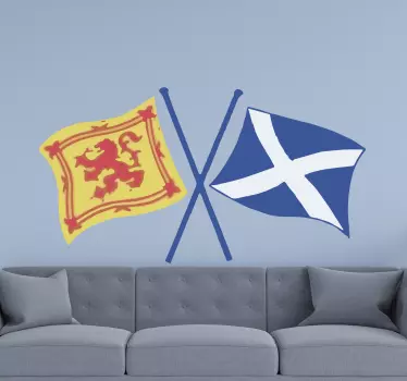 Scotland crossed flags vinyl  decal - TenStickers