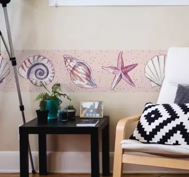 Sea Life bathroom wall border decal - TenStickers