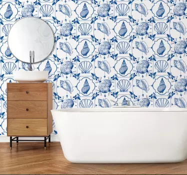 Seashells bathroom tile transfer - TenStickers
