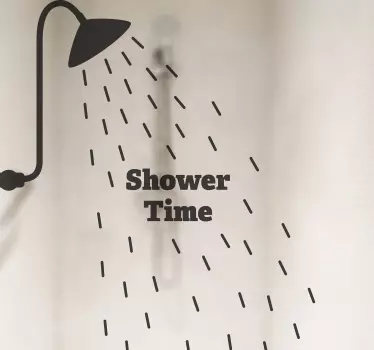 Shower time icon shower screen text sticker - TenStickers