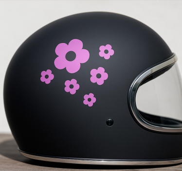 Simple flowers design with name motorbike sticker - TenStickers