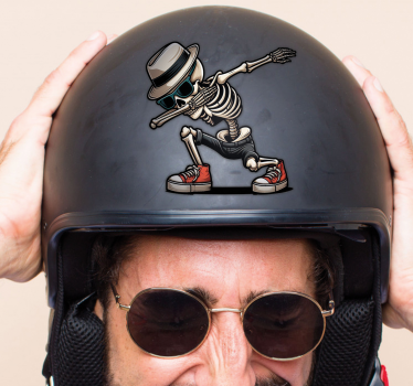 Skeleton dab design motorbike sticker - TenStickers