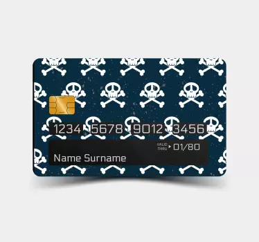 Skull and crossbones bank card sticker - TenStickers