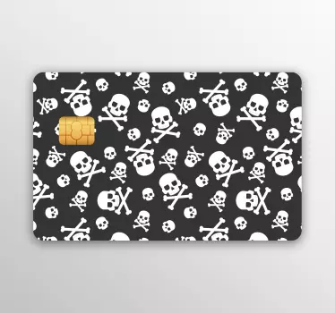 Skull pattern bank card sticker - TenStickers