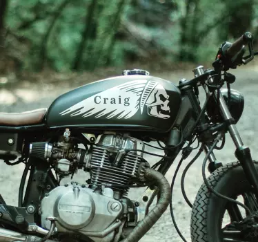 Customisable Skull Wing motorbike sticker - TenStickers