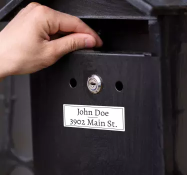 Small street name label mailbox text sticker - TenStickers