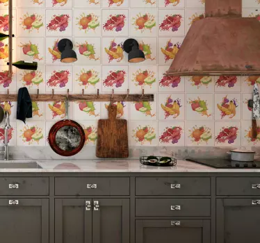 Smashed fruit kitchen tile transfer - TenStickers
