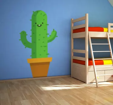 Smiling Cactus Sticker - TenStickers