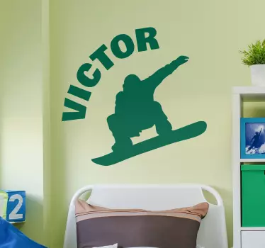 Snowboard Customisable Silhouette Sticker - TenStickers