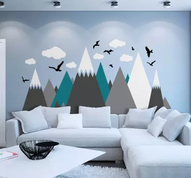 Snowing Mountain  nature stickers - TenStickers