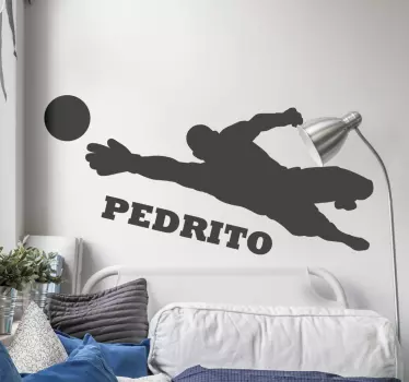 Goalkeeper personalised football sticker for wall - TenStickers
