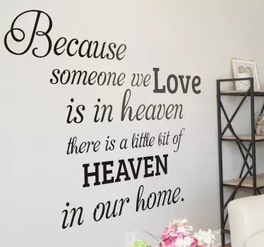 Someone we love is in heaven text wall decal - TenStickers