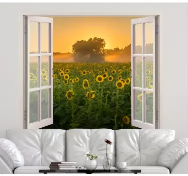 Spring field in the evening flower wall sticker - TenStickers