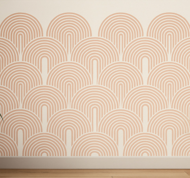 Sticker for tile overlapping peach pink arches - TenStickers