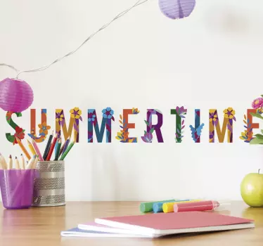 Summertime text Home Wall Sticker - TenStickers