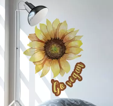 Sunflower inspirational quote wall sticker - TenStickers