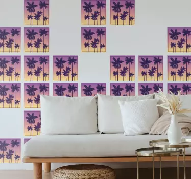 Sunset palms tile transfer - TenStickers