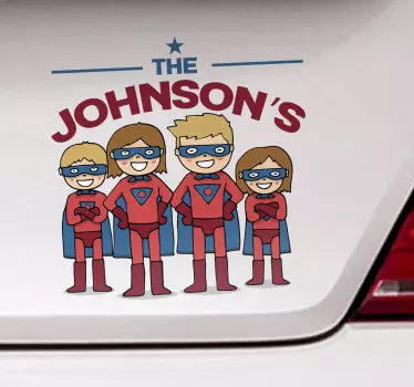 Super family car decal - TenStickers