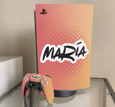 Swag graffiti name lettering orange background ps5 sticker - TenStickers