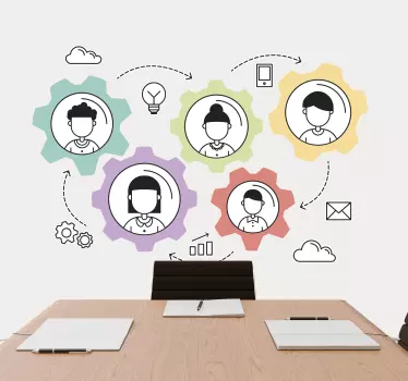 Teamwork engine inspirational quote stickers - TenStickers