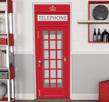 Telephone box glass door sticker - TenStickers