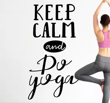 Text sticker calm yoga reminder - TenStickers