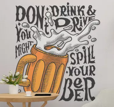Text sticker caution: drink responsibly - TenStickers